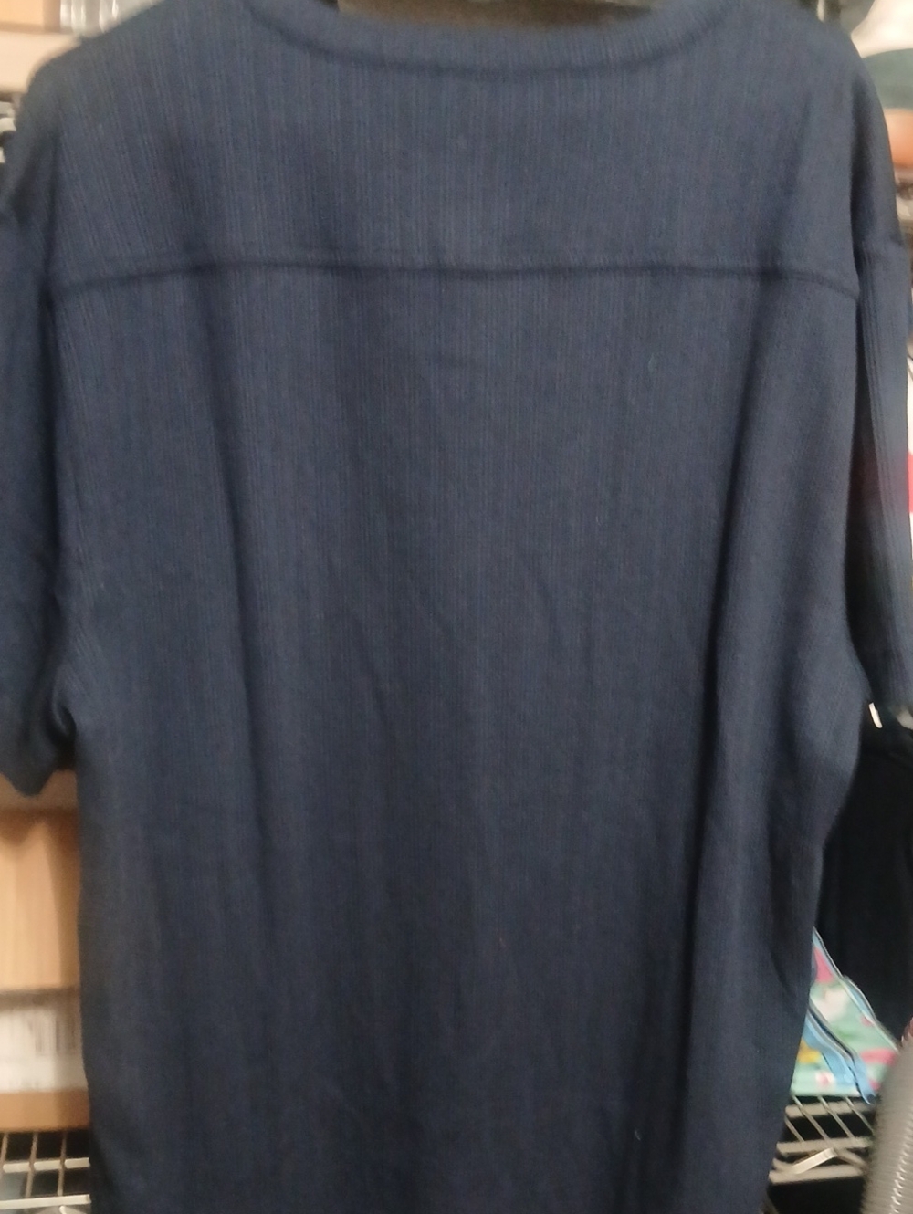 Women Banana Republic Navy Short Sleeve Henley Top - Picture 5 of 7